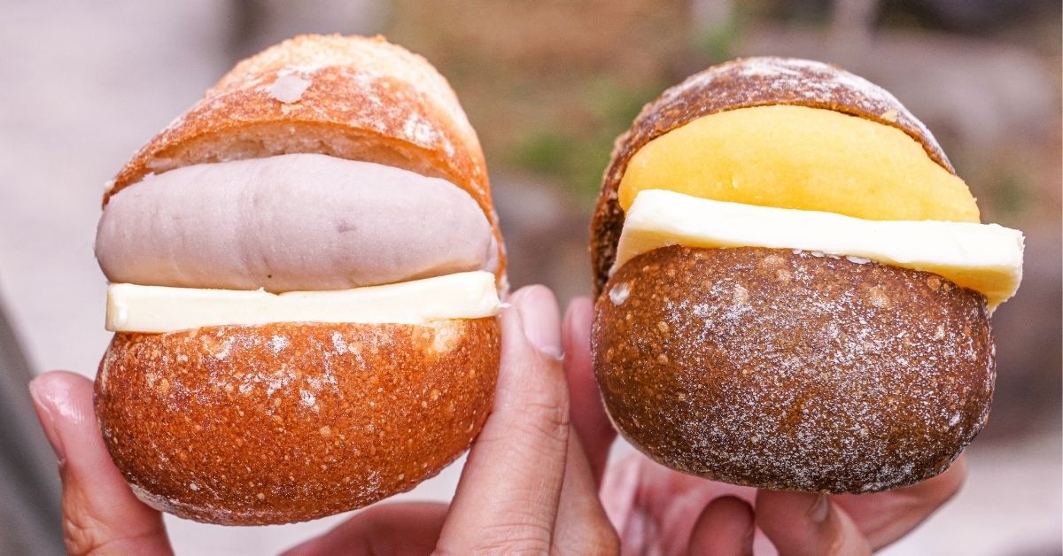 小皮球麵包店 |隱藏在台中西區住宅內的麵包坊，還沒開門就有排隊人龍，圓滾滾的芋泥奶油法國超可愛！